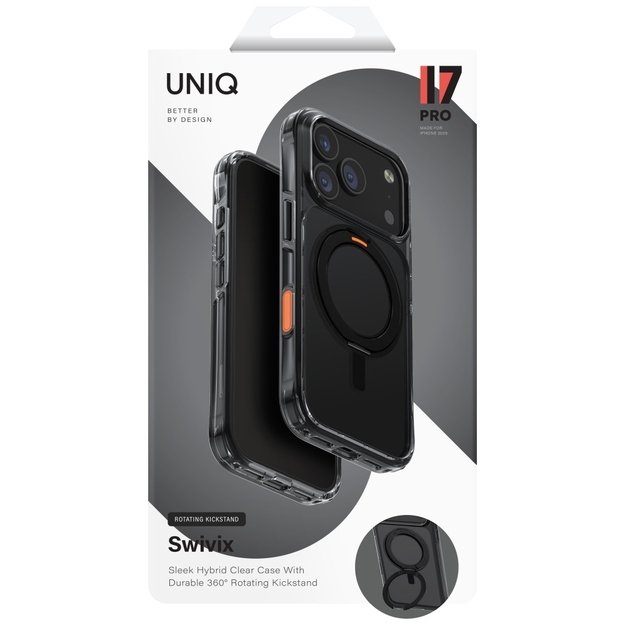 Uniq Swivix Rotating Kickstand 360 Case for iPhone 17 Pro - Black 5