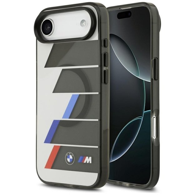 BMW M IML Metal Buttons Tricolor Lines MagSafe Case for iPhone Air - Gray