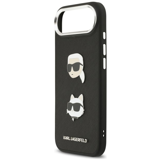 Karl Lagerfeld FW Grained Karl &amp  Choupette Heads Pins &amp  Logo iPhone Air Case - Black 5