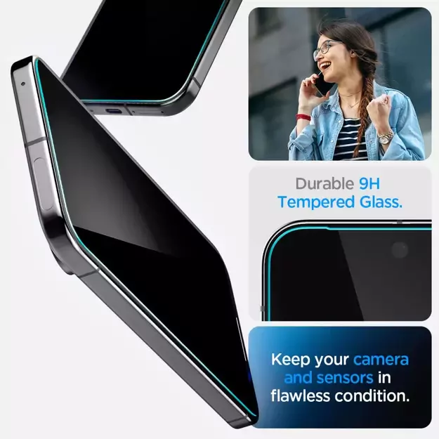Spigen Glas.TR &quot Ez Fit&quot  Privacy HD 2-pack privacy glass for Google Pixel 9 / 9 Pro 12
