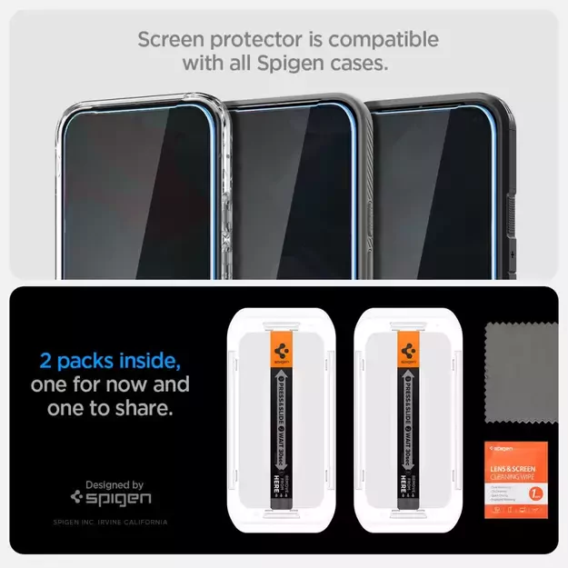 Spigen Glas.TR &quot Ez Fit&quot  Privacy HD 2-pack privacy glass for Google Pixel 9 / 9 Pro 15