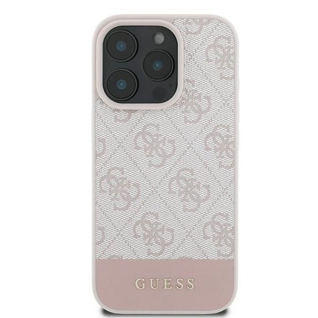 Guess 4G Bottom Stripe Case for iPhone 16 Pro Max - Pink 2
