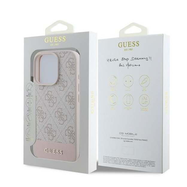 Guess 4G Bottom Stripe Case for iPhone 16 Pro Max - Pink 7