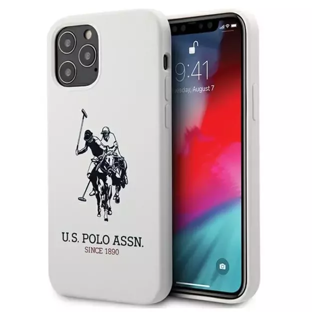US Polo USHCP12MSLHRWH iPhone 12/12 Pro 6,1  biały/white Silicone Collection