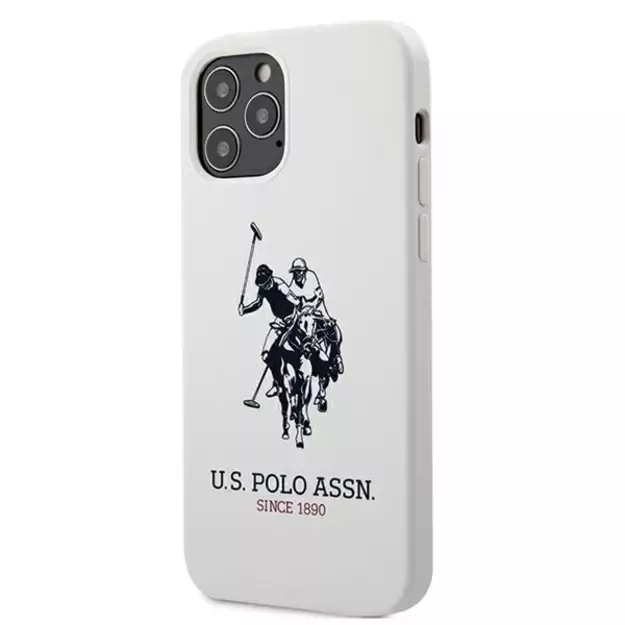 US Polo USHCP12MSLHRWH iPhone 12/12 Pro 6,1  biały/white Silicone Collection 1