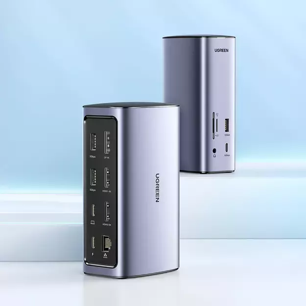 Ugreen Multifunction HUB 12in1 USB C USB HDMI DP RJ45 AUX SD TF gray (CM555) 1