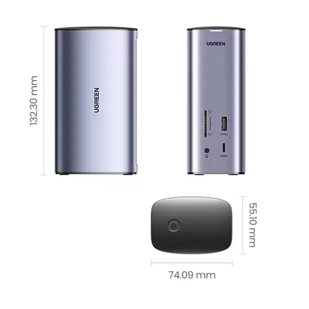 Ugreen Multifunction HUB 12in1 USB C USB HDMI DP RJ45 AUX SD TF gray (CM555) 14