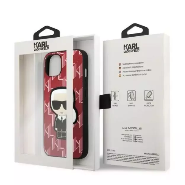 Karl Lagerfeld KLHCP13SPMNIKPI iPhone 13 mini 5.4&quot  hardcase red/red Monogram Ikonik Patch 7