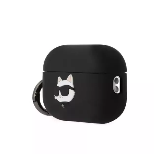 Karl Lagerfeld KLAP2RUNCHK AirPods Pro 2 cover black/black Silicone Choupette Head 3D 2
