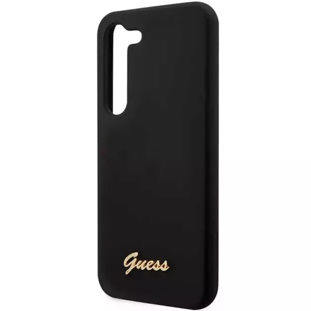 Guess GUHCS23MSLSMK S23+ S916 black/black hardcase Silicone Vintage Gold Logo 5