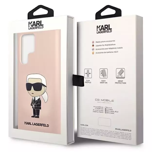 Karl Lagerfeld KLHCS23LSNIKBCP Sam S23 S918 Ultra hardcase pink/pink Silicone Ikonik 14