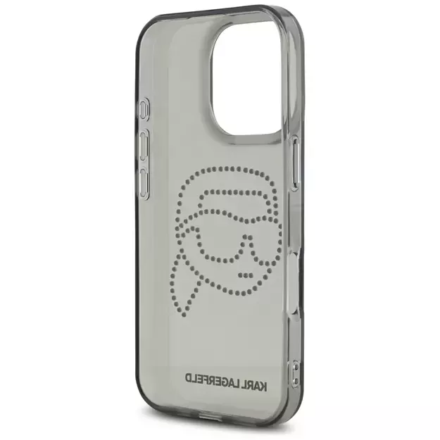 Karl Lagerfeld IML Rhinestones Karl Head Case for iPhone 16 Pro Black 13
