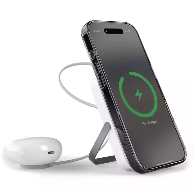 Puro 10000mAh MagSafe Wireless Power Bank with Aluminum Stand - White 1