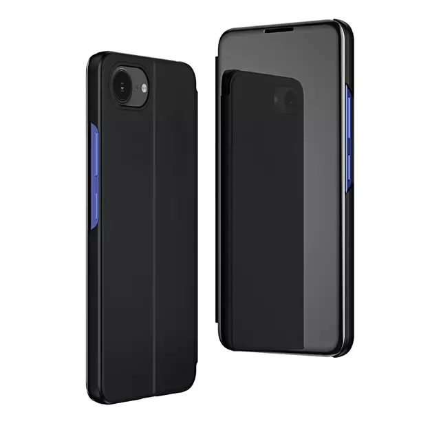 Clear View Case for iPhone 16e Flip Cover - Black 3