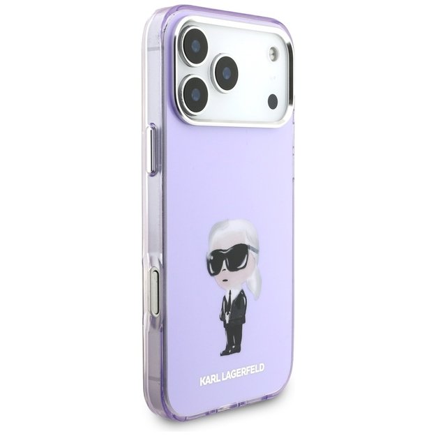 Karl Lagerfeld IML Aquarelle Karl &amp  Choupette &amp  Logo MagSafe Case for iPhone 17 Pro Max - Purple 3