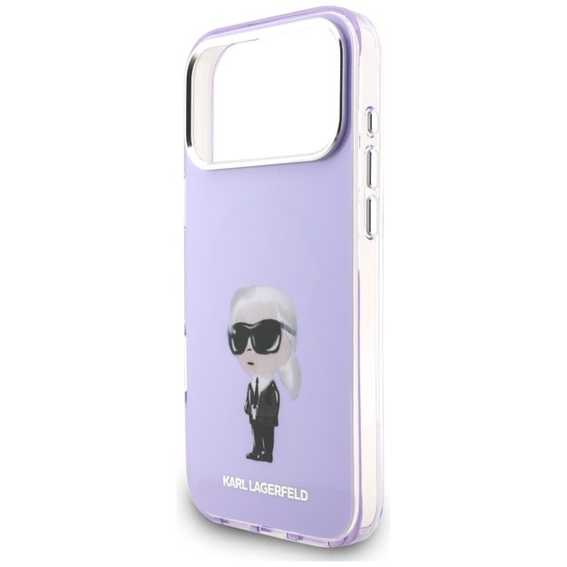 Karl Lagerfeld IML Aquarelle Karl &amp  Choupette &amp  Logo MagSafe Case for iPhone 17 Pro Max - Purple 5