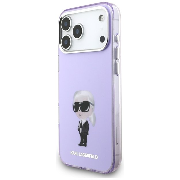 Karl Lagerfeld IML Aquarelle Karl &amp  Choupette &amp  Logo MagSafe Case for iPhone 17 Pro Max - Purple 1