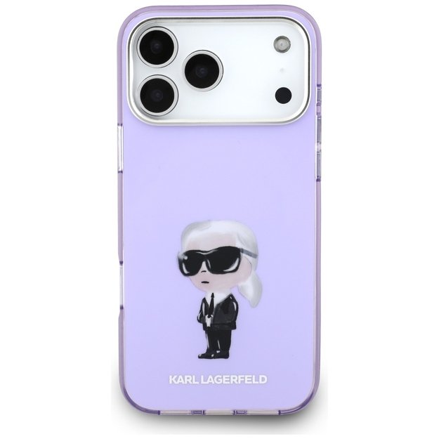 Karl Lagerfeld IML Aquarelle Karl &amp  Choupette &amp  Logo MagSafe Case for iPhone 17 Pro Max - Purple 2