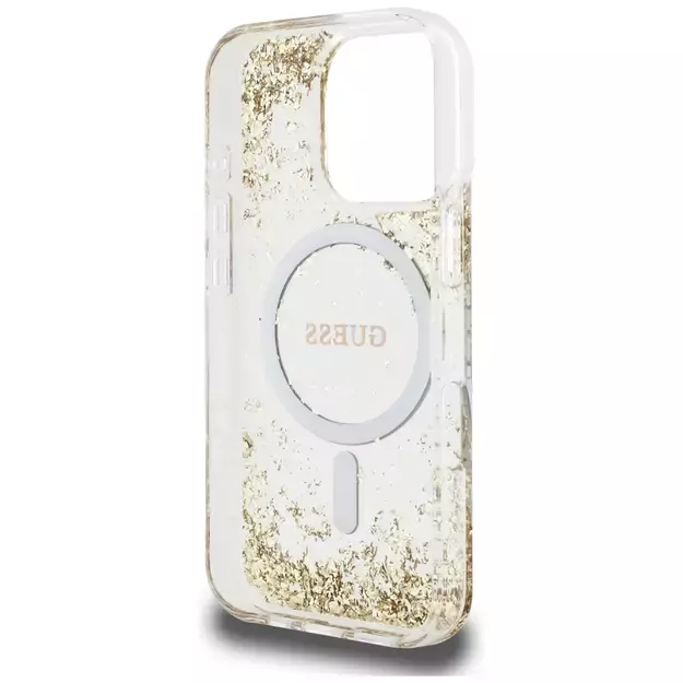 Guess HC Resin Bottom Glitter MagSafe case for iPhone 16 Pro Max - gold 13