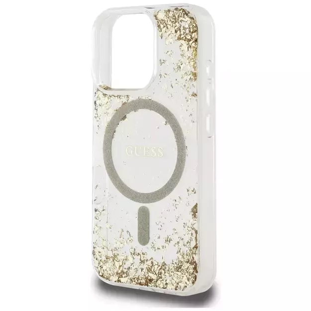 Guess HC Resin Bottom Glitter MagSafe case for iPhone 16 Pro Max - gold 12