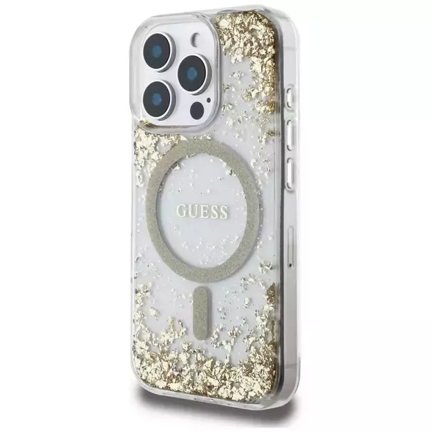 Guess HC Resin Bottom Glitter MagSafe case for iPhone 16 Pro Max - gold 8