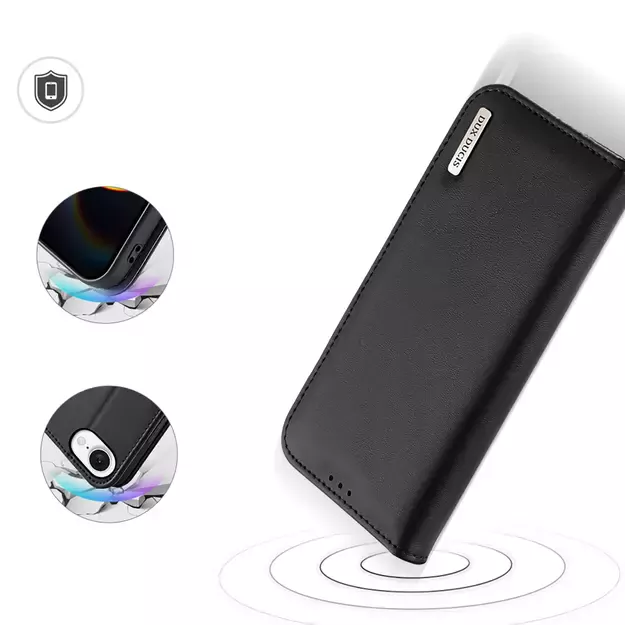 Dux Ducis Hivo iPhone 16e Case with Flip and RFID Protection - Black 19