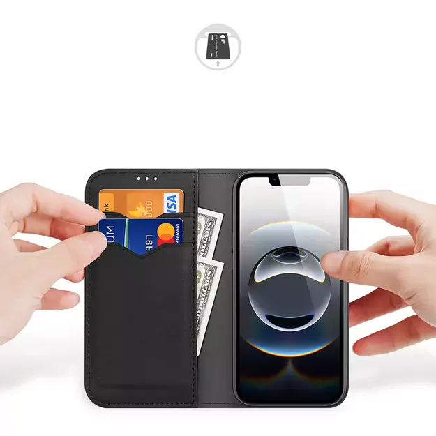 Dux Ducis Hivo iPhone 16e Case with Flip and RFID Protection - Black 16