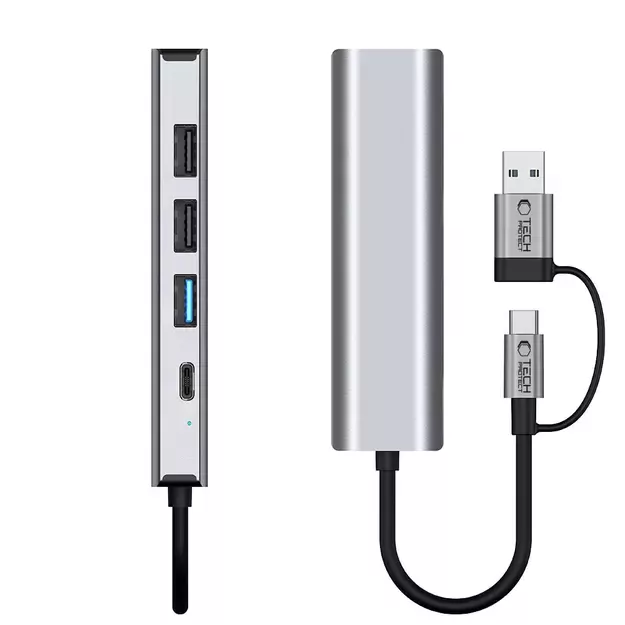 Tech-Protect HB03 HUB Adapter 5in1 USB-C + USB2.0 + USB3.0 + RJ45 - gray 6