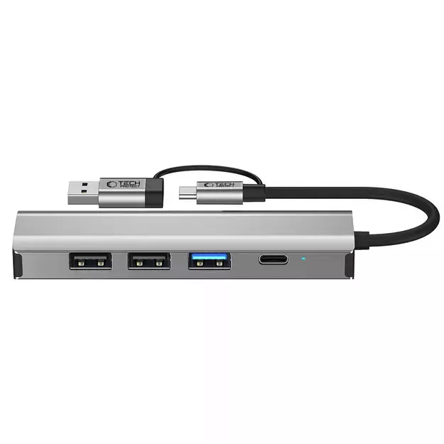 Tech-Protect HB03 HUB Adapter 5in1 USB-C + USB2.0 + USB3.0 + RJ45 - gray 3