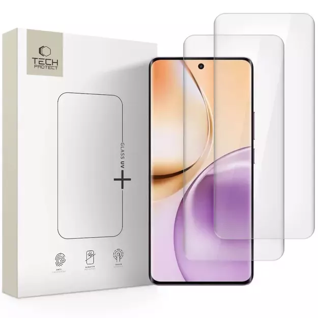 Tech-Protetect Glass UV+ 2-pack tempered glass for Realme 14 Pro 5G - transparent