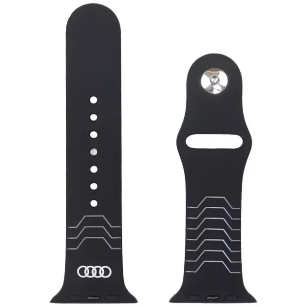 Audi Geometric Pattern Silicone Watch Strap for Apple Watch 44 / 45 / 46 / 49 mm - black 2