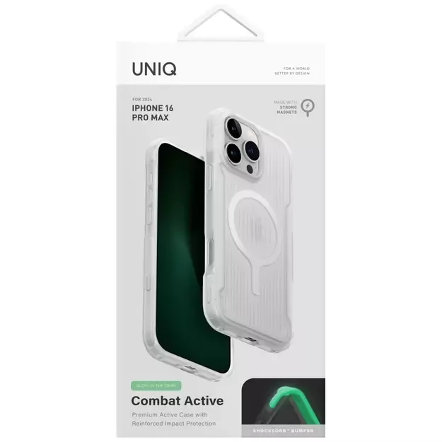 Uniq Combat Active Magclick Charging Case for iPhone 16 Pro Max - White 4