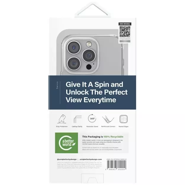 Uniq Swivix 360 Rotating Kickstand Case for iPhone 16 Pro - Clear 4