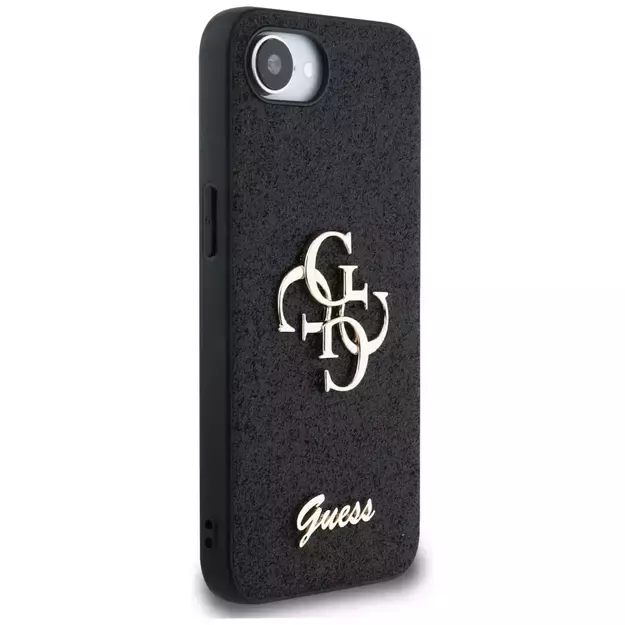Guess Fixed Glitter Big 4G case for iPhone 16e - black 3