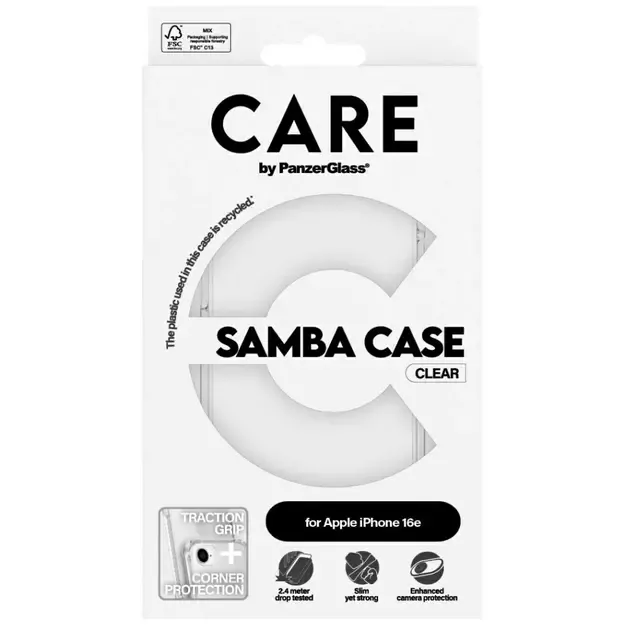 CARE by PanzerGlass Fashion iPhone 16e Case - Transparent 2