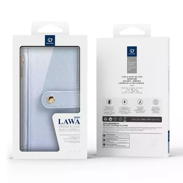 Dux Ducis Lawa iPhone 16 Leather Case with Detachable Magnetic Wallet - Blue 11