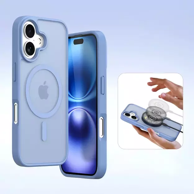 Dux Ducis Lawa iPhone 16 Leather Case with Detachable Magnetic Wallet - Blue 5