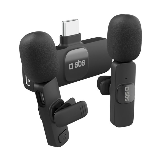 Kit 2 microphones with receiver for video and audio recording
