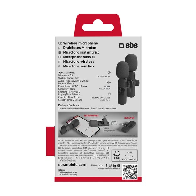 Kit 2 microphones with receiver for video and audio recording 1