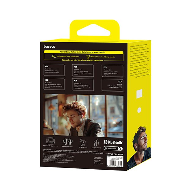 Baseus Bowie M2s Ultra TWS Wireless In-Ear Headphones with Interactive Screen - White 7
