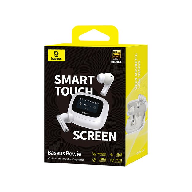 Baseus Bowie M2s Ultra TWS Wireless In-Ear Headphones with Interactive Screen - White 6