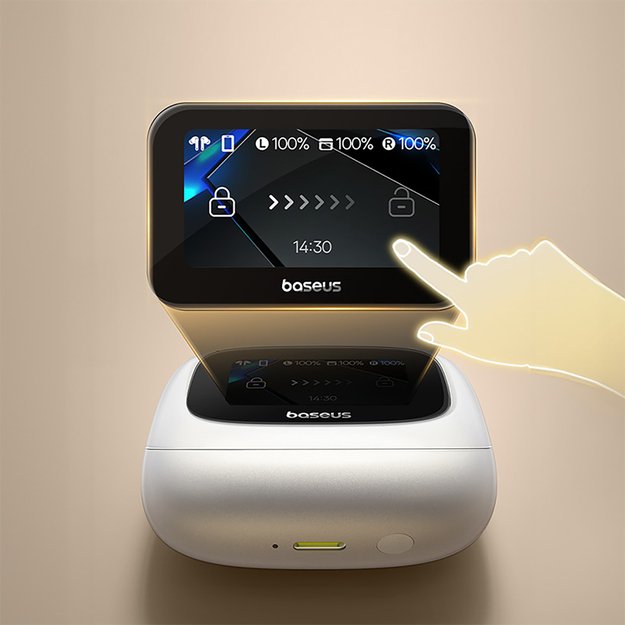 Baseus Bowie M2s Ultra TWS Wireless In-Ear Headphones with Interactive Screen - White 9