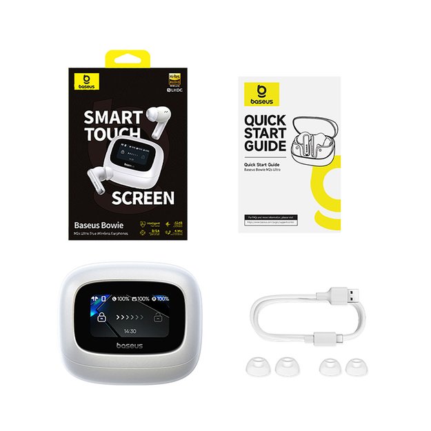 Baseus Bowie M2s Ultra TWS Wireless In-Ear Headphones with Interactive Screen - White 5