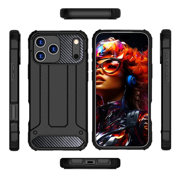 Hybrid Armor Case for iPhone 17 Pro - Black 3