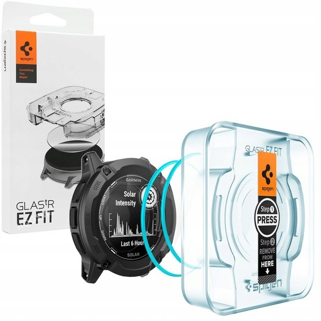 Spigen Glas.tR EZ Fit tempered glass for Garmin Instinct 2X Solar - 2 pcs.