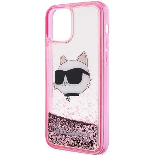 Karl Lagerfeld KLHCP12MLNCHCP iPhone 12/ 12 Pro 6.1&quot  pink/pink hardcase Glitter Choupette Head 13