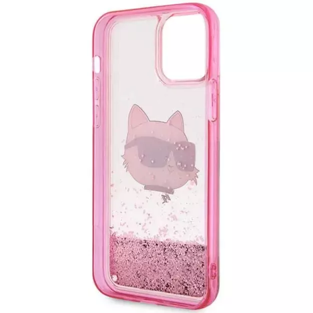 Karl Lagerfeld KLHCP12MLNCHCP iPhone 12/ 12 Pro 6.1&quot  pink/pink hardcase Glitter Choupette Head 7