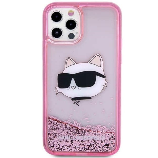 Karl Lagerfeld KLHCP12MLNCHCP iPhone 12/ 12 Pro 6.1&quot  pink/pink hardcase Glitter Choupette Head 10