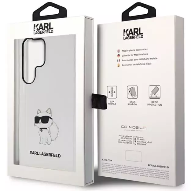 Karl Lagerfeld KLHCS23LHNCHTCT S23 Ultra S918 transparent hardcase Ikonik Choupette 7