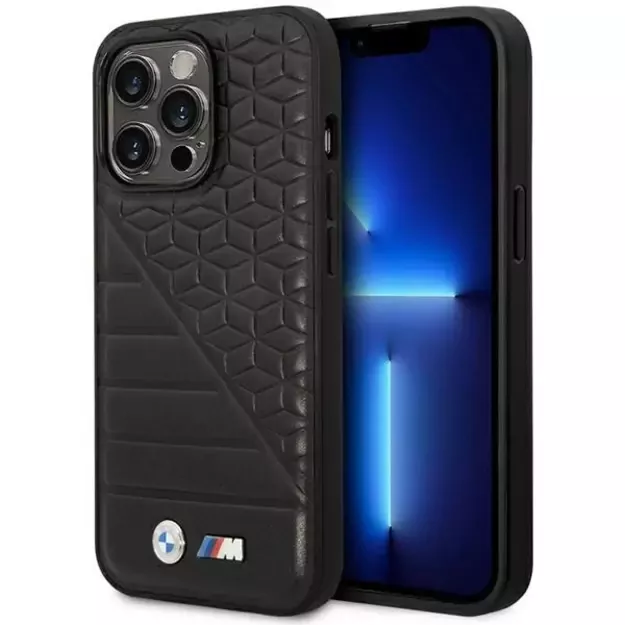 BMW Bi Pattern Case for iPhone 14 Pro 6.1&quot  - Black